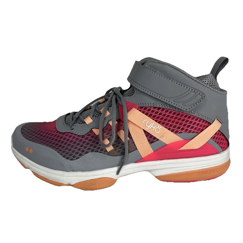 Ryka Devotion XT Mid Womens Size 10M Shoes Gray Orange Athletic Trainer Sneakers